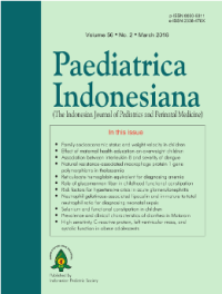 Image of Paediatrica Indonesiana  (The Indonesian Journal of Pediatrics and Prenatal Medicine) Volume 59 No 1 January 2019