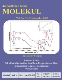 Image of Jurnal Ilmiah Kimia Molekul Volume 16 Nomor 3 2021