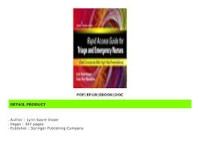 Image of Rapid Access Guide for Triage and Emergency Nurses Chief Complaints with High Risk Presentation