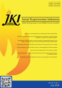 Image of JKI Jurnal Keperawatan Indonesia : Urban Nursing Issues in Low-Middle Income Countries Volume 23 No 2 July 2020